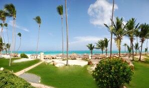 Private beach, beach umbrellas, beach massages, windsurfing