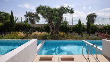 Junior Suite, Private Use Pool, Garden View | Bộ đồ giường cao cấp, minibar, két bảo mật tại phòng