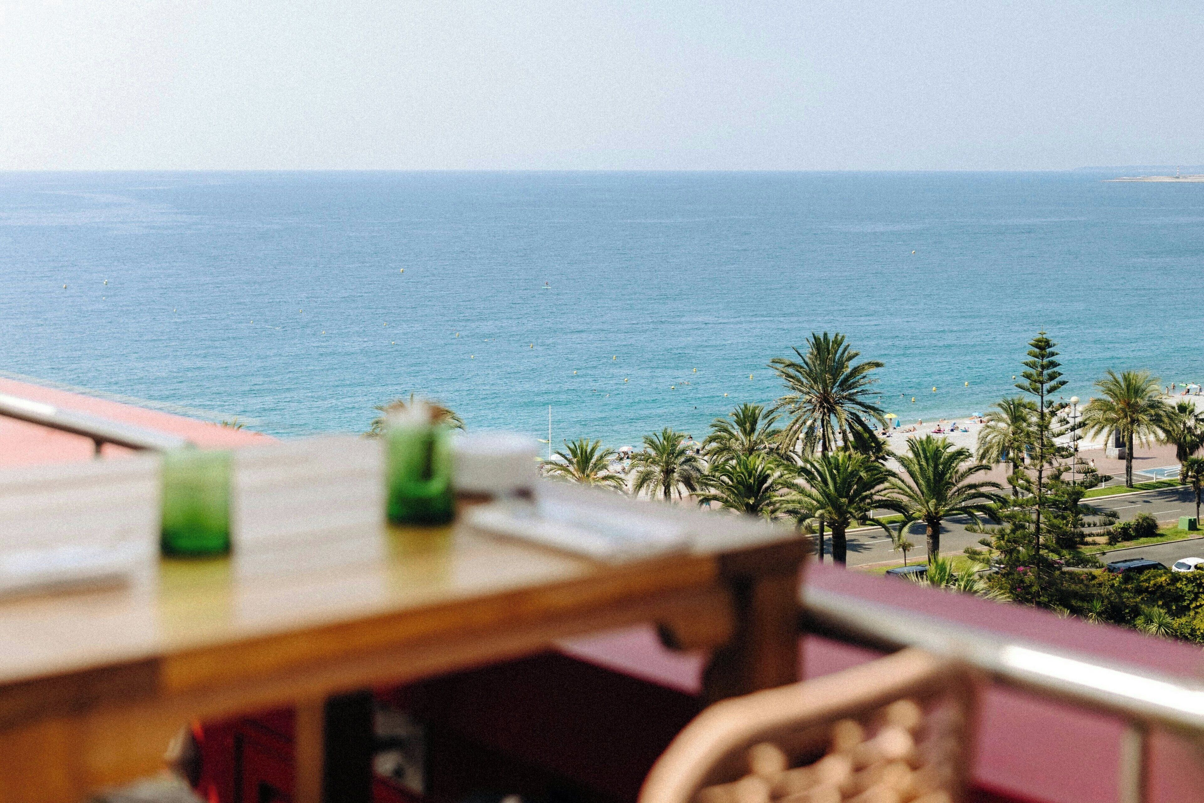 Uitzicht op het zwembad 