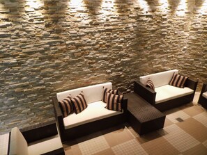 Indoor pool, pool loungers
