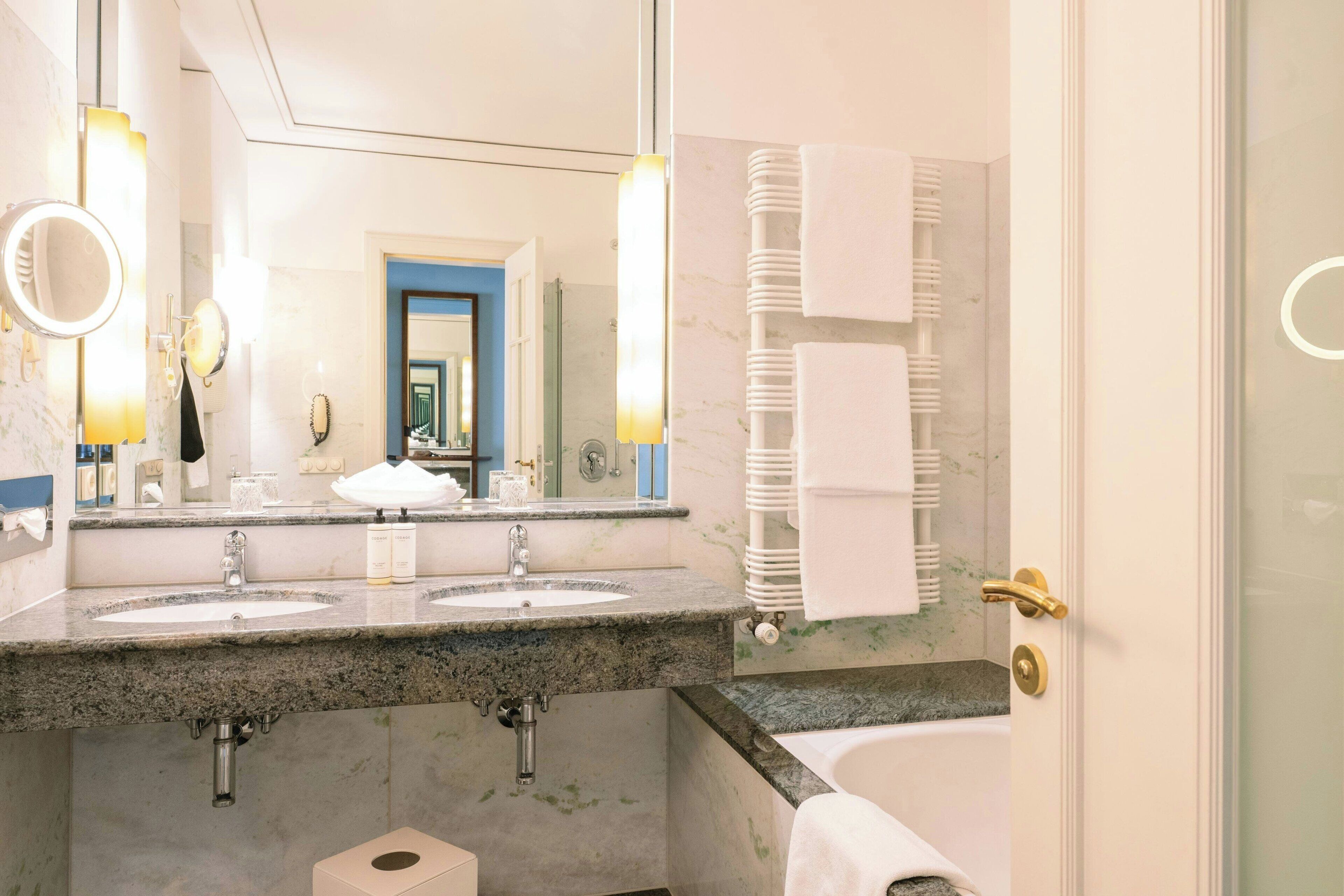 free toiletries, hair dryer, bathrobes, slippers