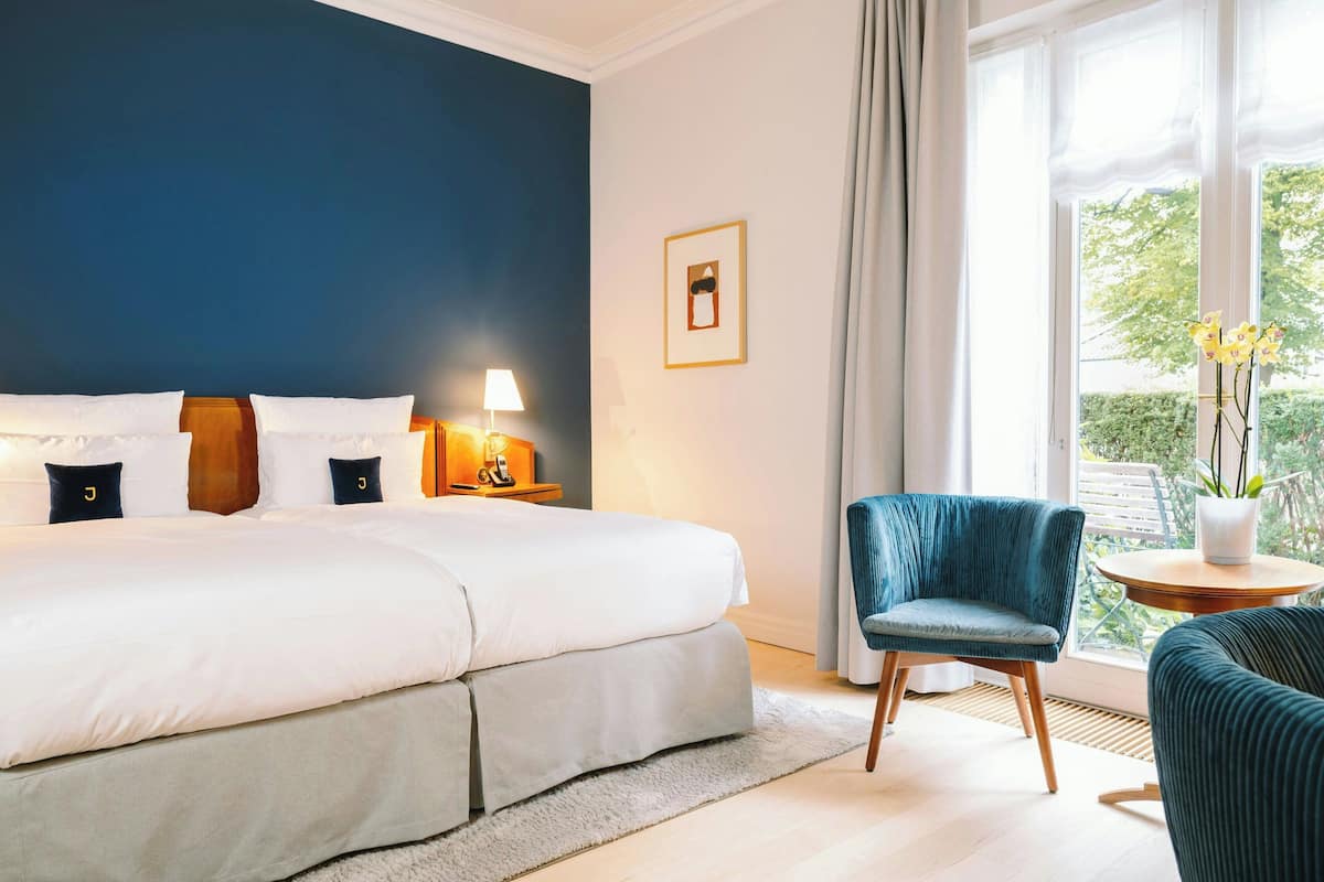 1 slaapkamer, luxe beddengoed, pillowtop-bedden, een minibar