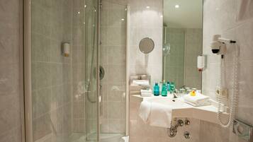 Free toiletries, hair dryer, towels