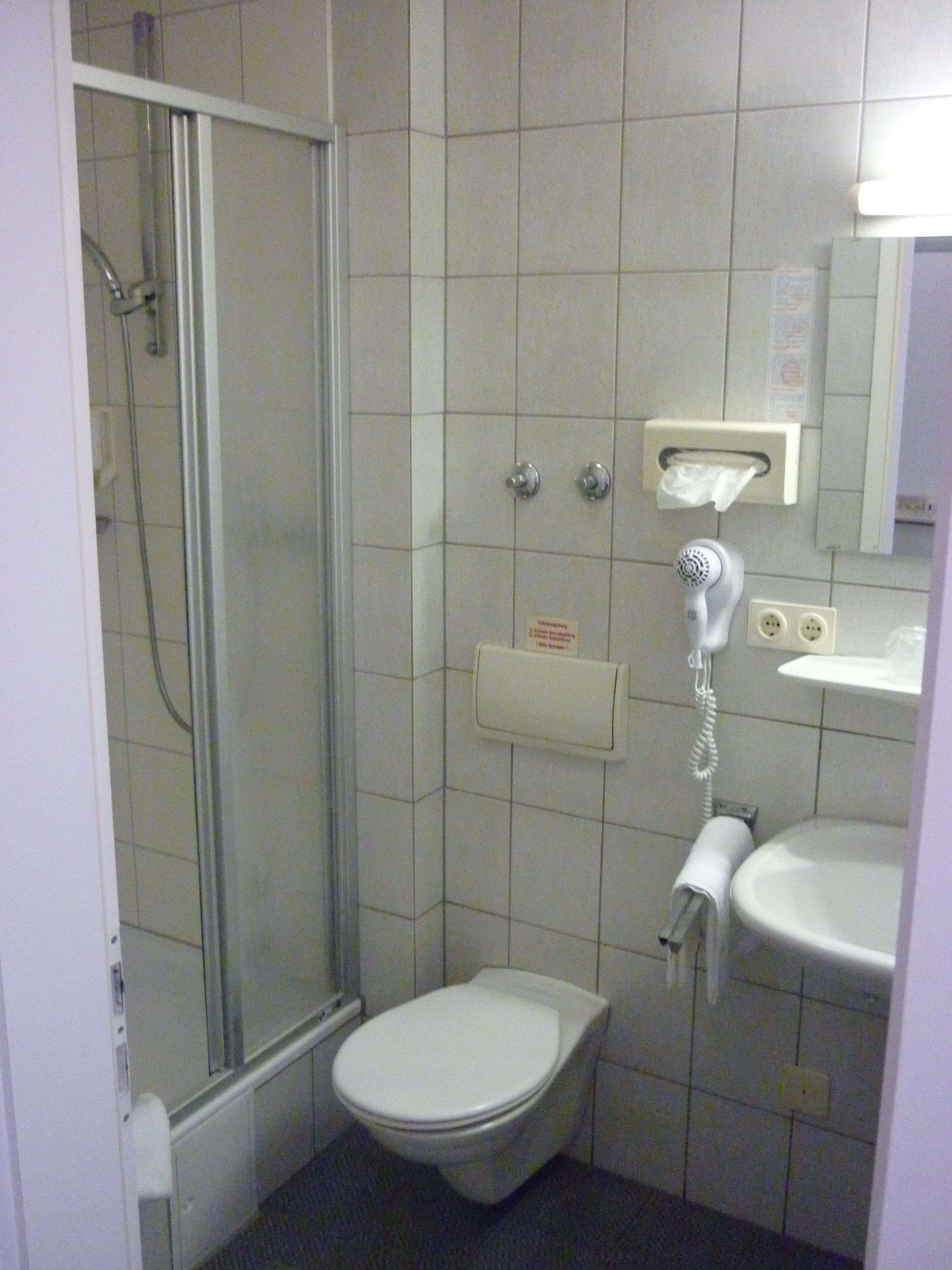 free toiletries, hair dryer, towels