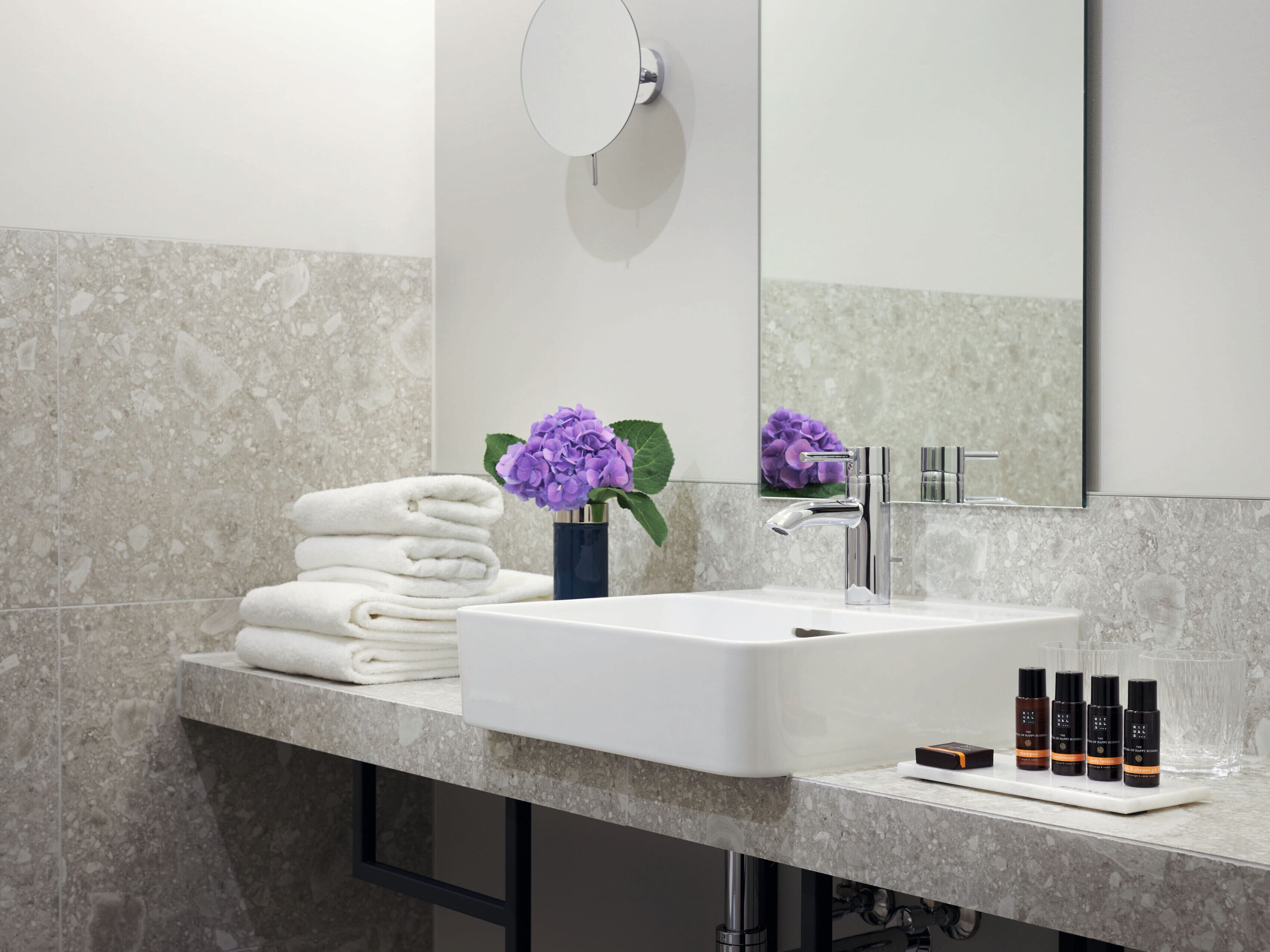 prestige | bathroom | eco-friendly toiletries, hair dryer, bathrobes, slippers