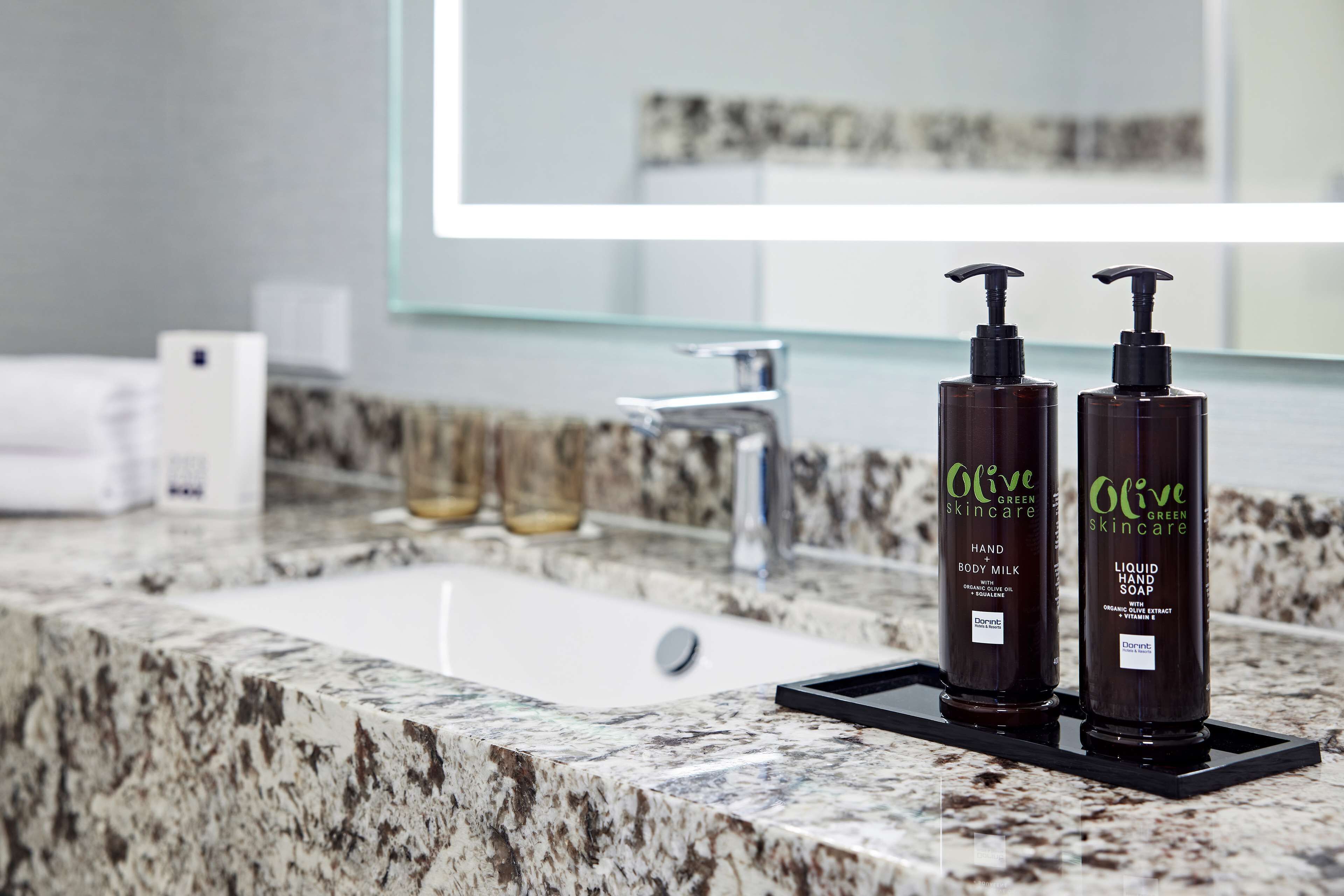 free toiletries, hair dryer, towels