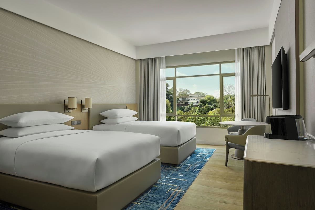 Deluxe Room, 2 Double Beds, City View | In-room safe, desk, iron/ironing board, free WiFi