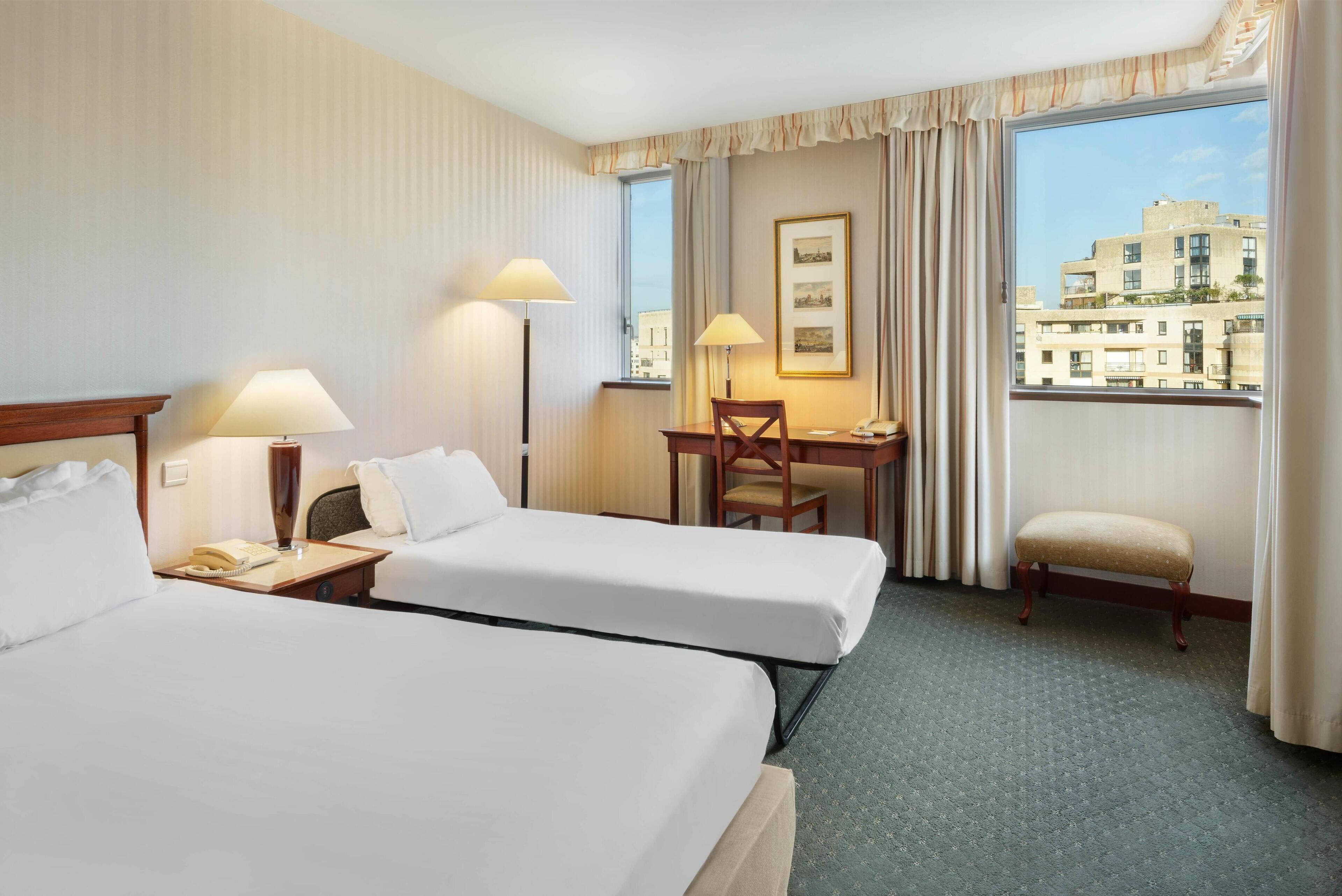 In-room safe, desk, laptop workspace, soundproofing