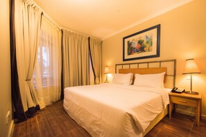 Premium bedding, down comforters, memory foam beds, in-room safe