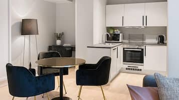 Apartment, 1 Bedroom | Private kitchen | Fridge, microwave, stovetop, coffee/tea maker