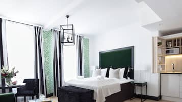 1 bedroom, hypo-allergenic bedding, individually decorated