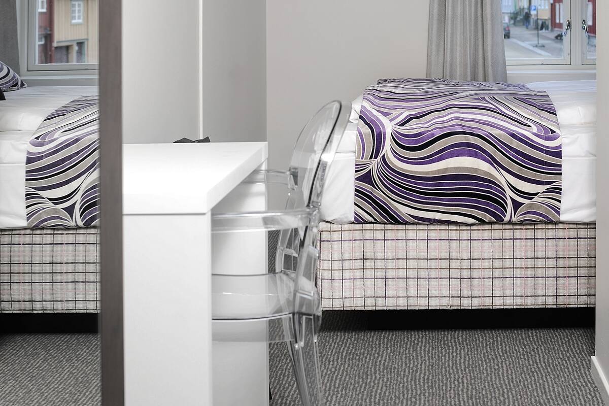 Small Budget Double Room | Premium bedding, pillowtop beds, desk, soundproofing