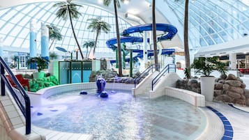 3 indoor pools, outdoor pool