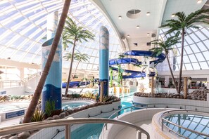 3 indoor pools, outdoor pool