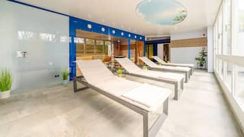 Sauna, steam room, body treatments, body wraps, body scrubs