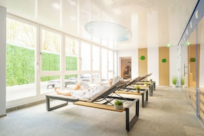 Sauna, steam room, body treatments, body wraps, body scrubs