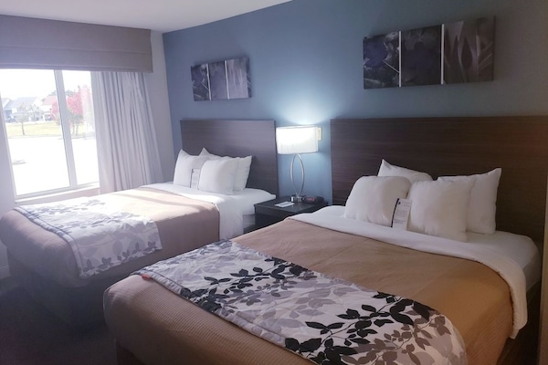 Standard Room, 2 Queen Beds, Non Smoking | Desk, iron/ironing board, free WiFi, bed sheets