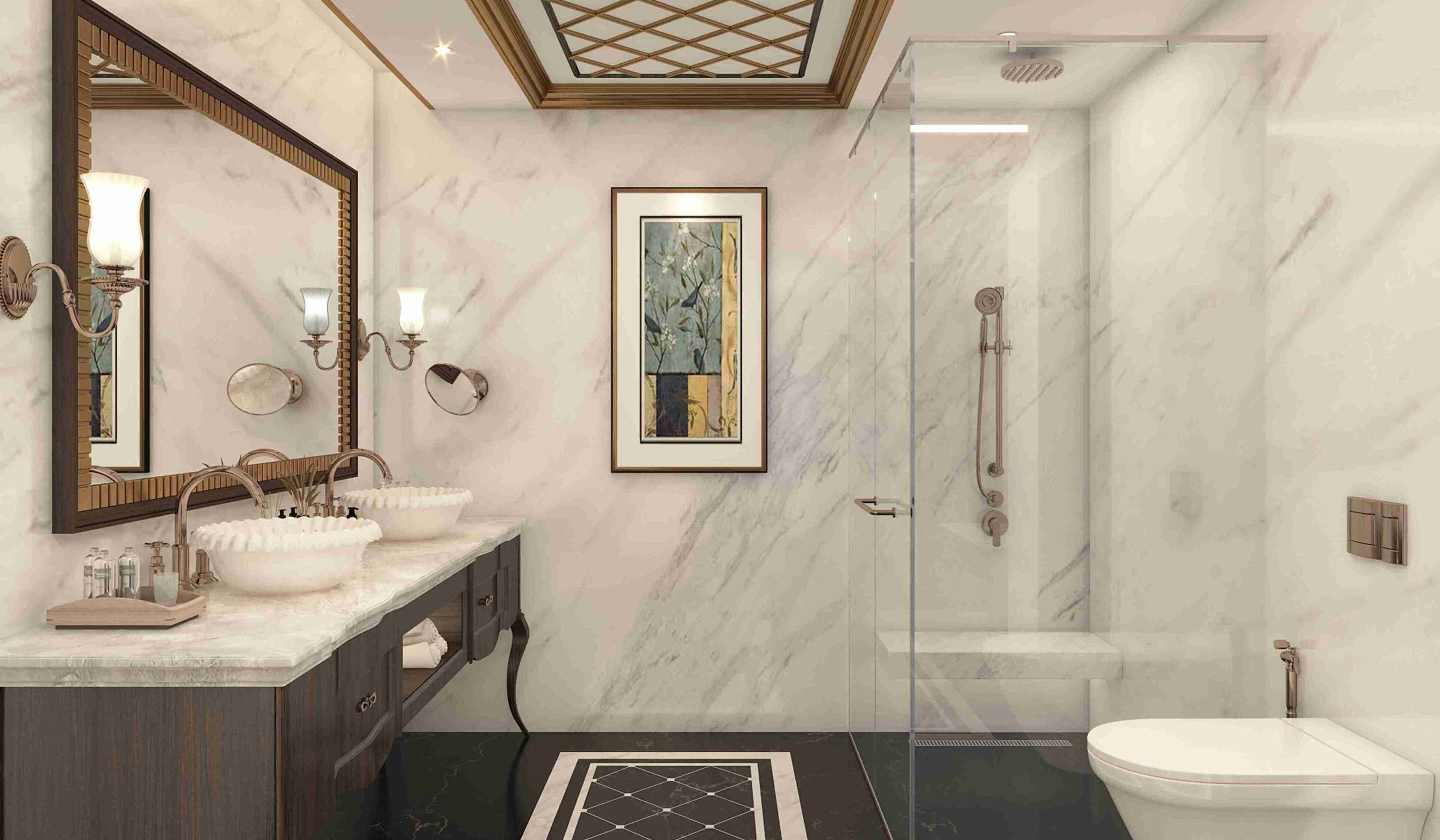 designer toiletries, hair dryer, bathrobes, slippers