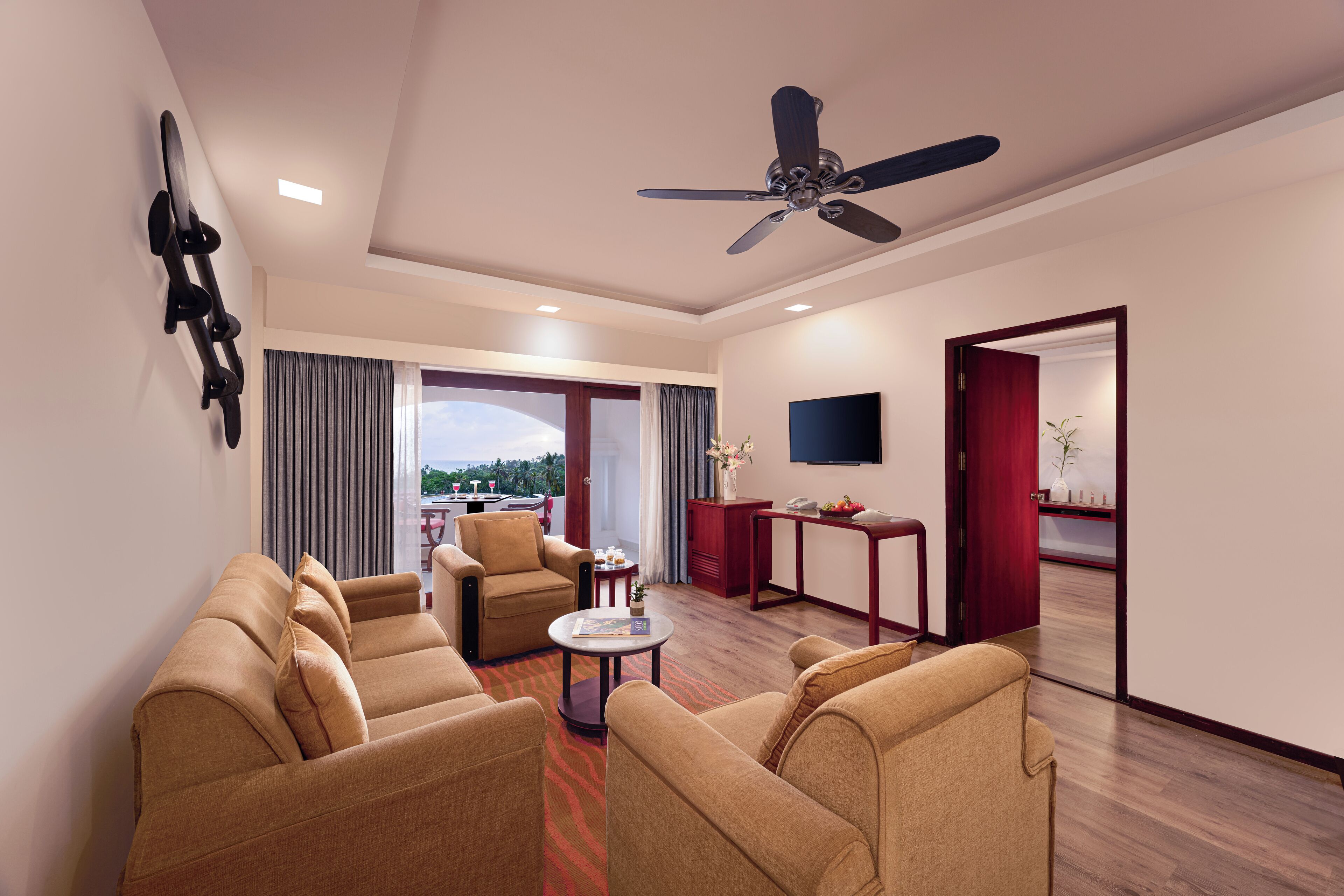 premium sea view suite | living room | tv