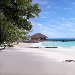 Private beach, white sand, free beach cabanas, sun loungers