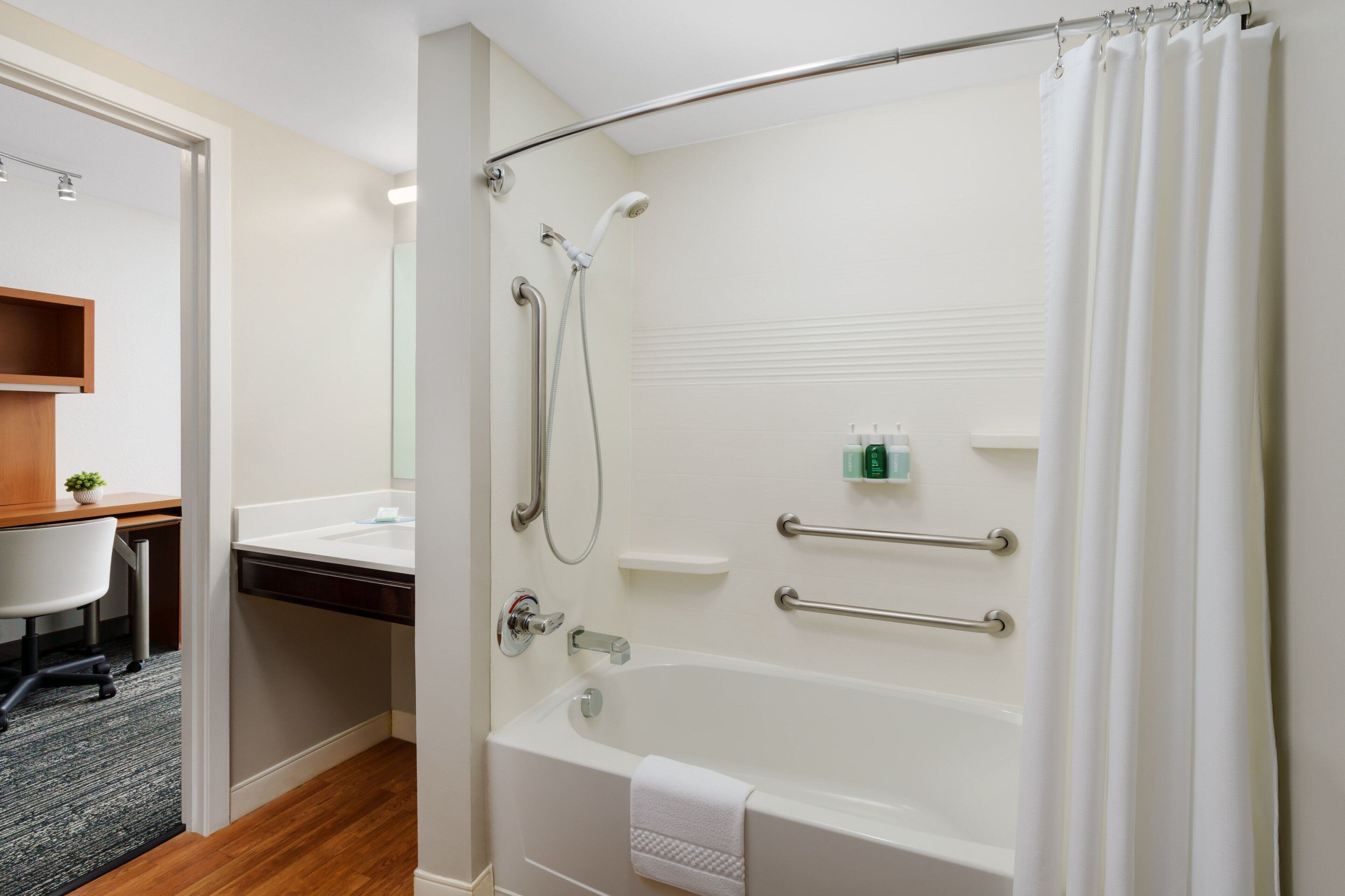 free toiletries, hair dryer, towels, soap