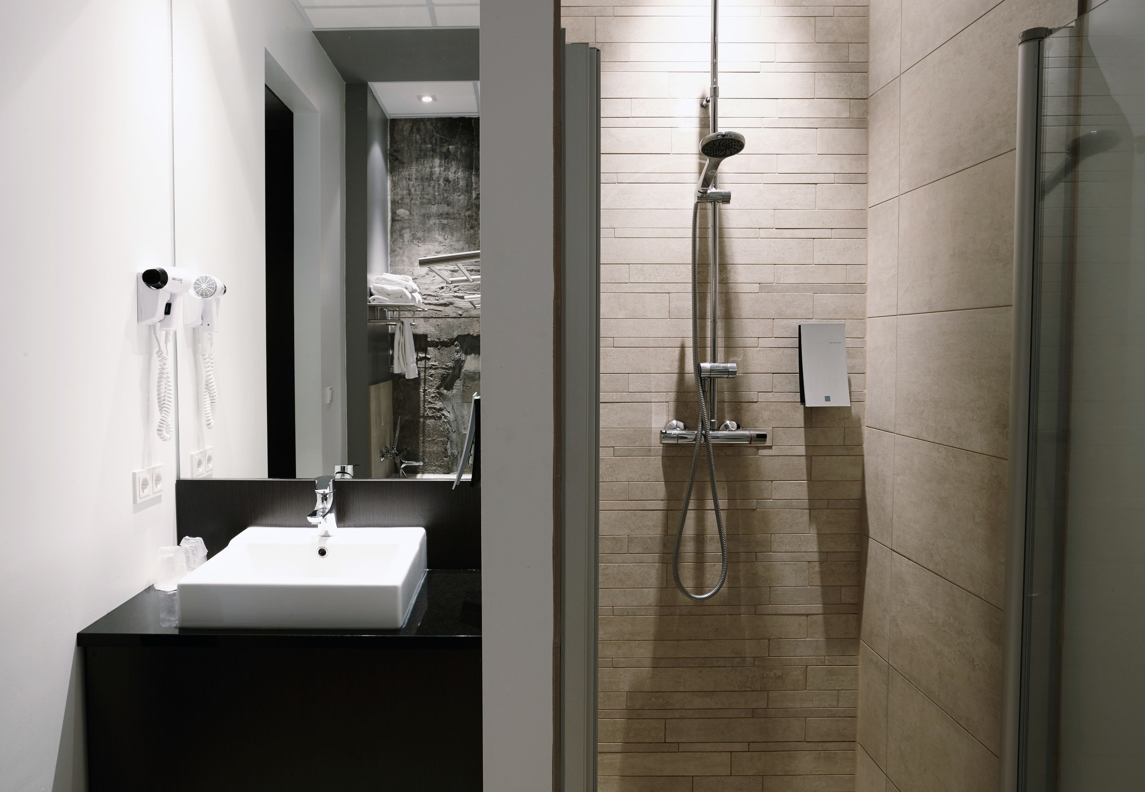 design room | bathroom | hair dryer, towels