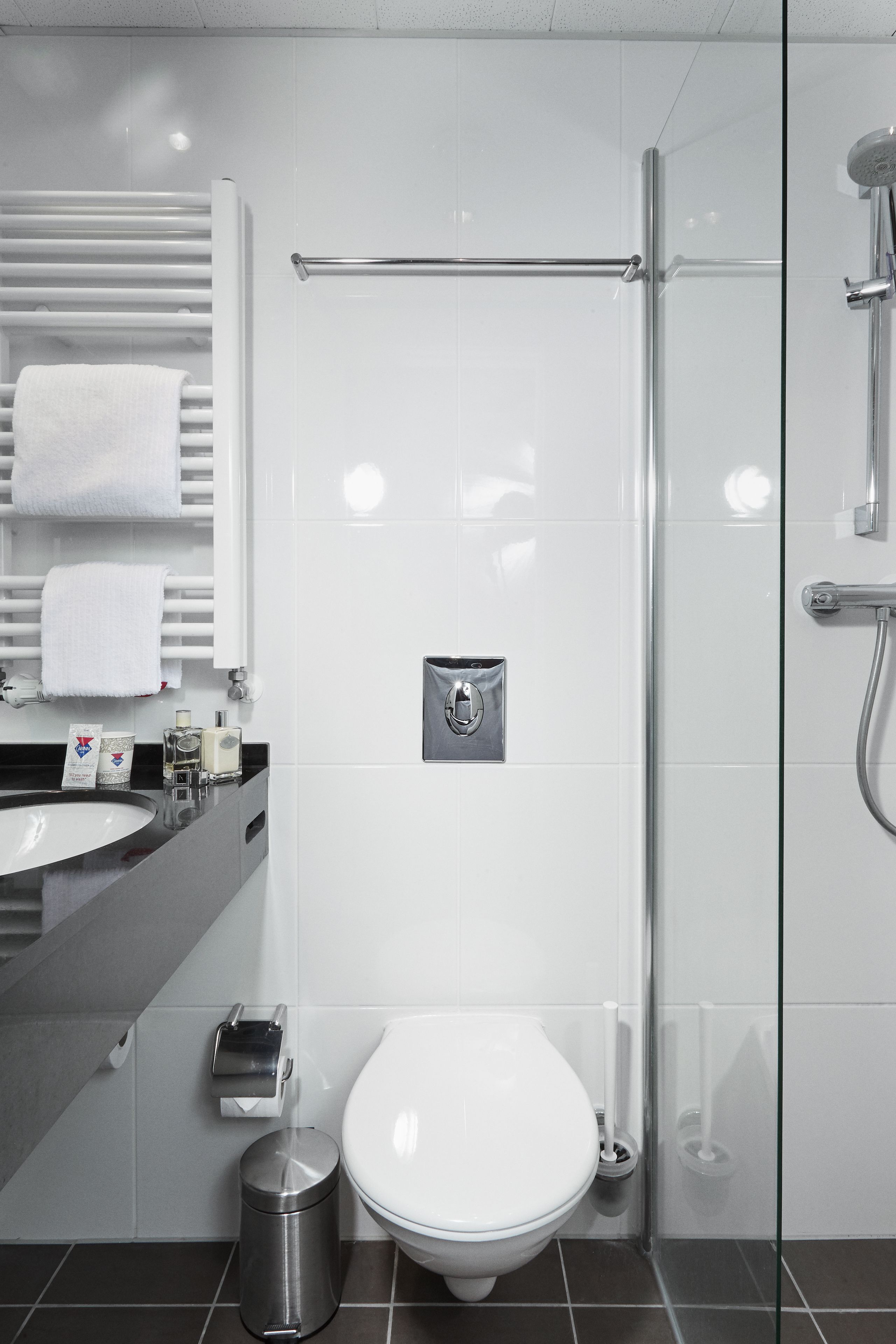 free toiletries, hair dryer, towels, soap