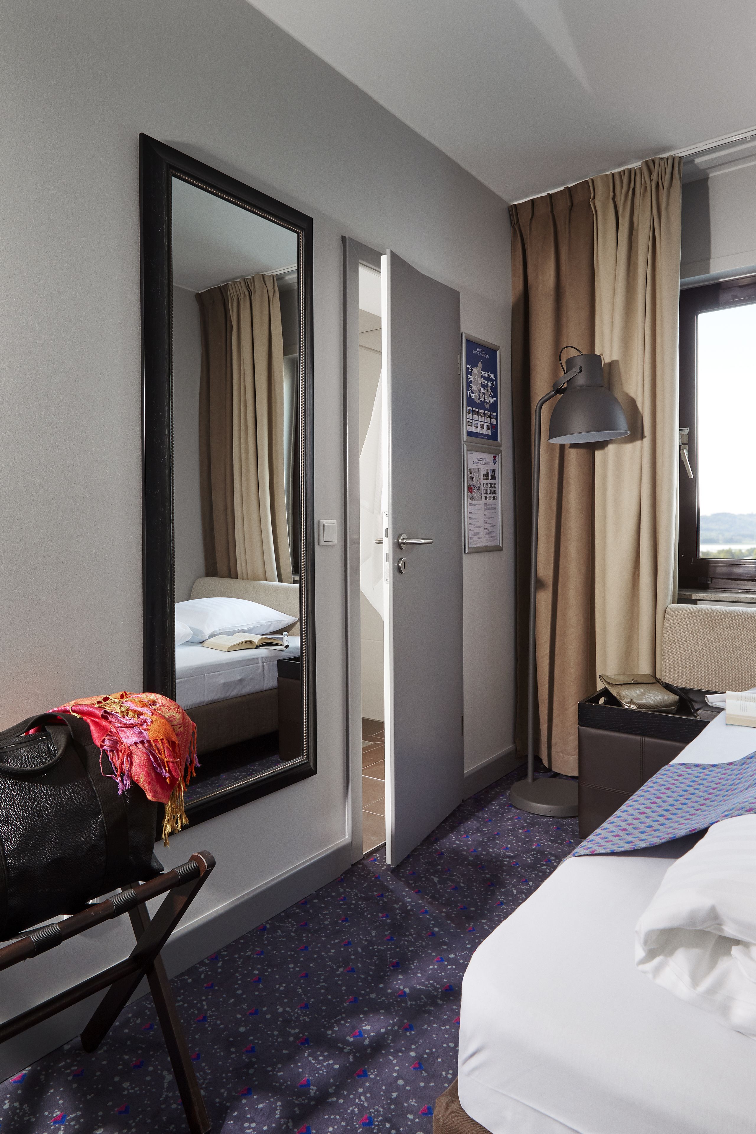 1 bedroom, desk, laptop workspace, blackout curtains