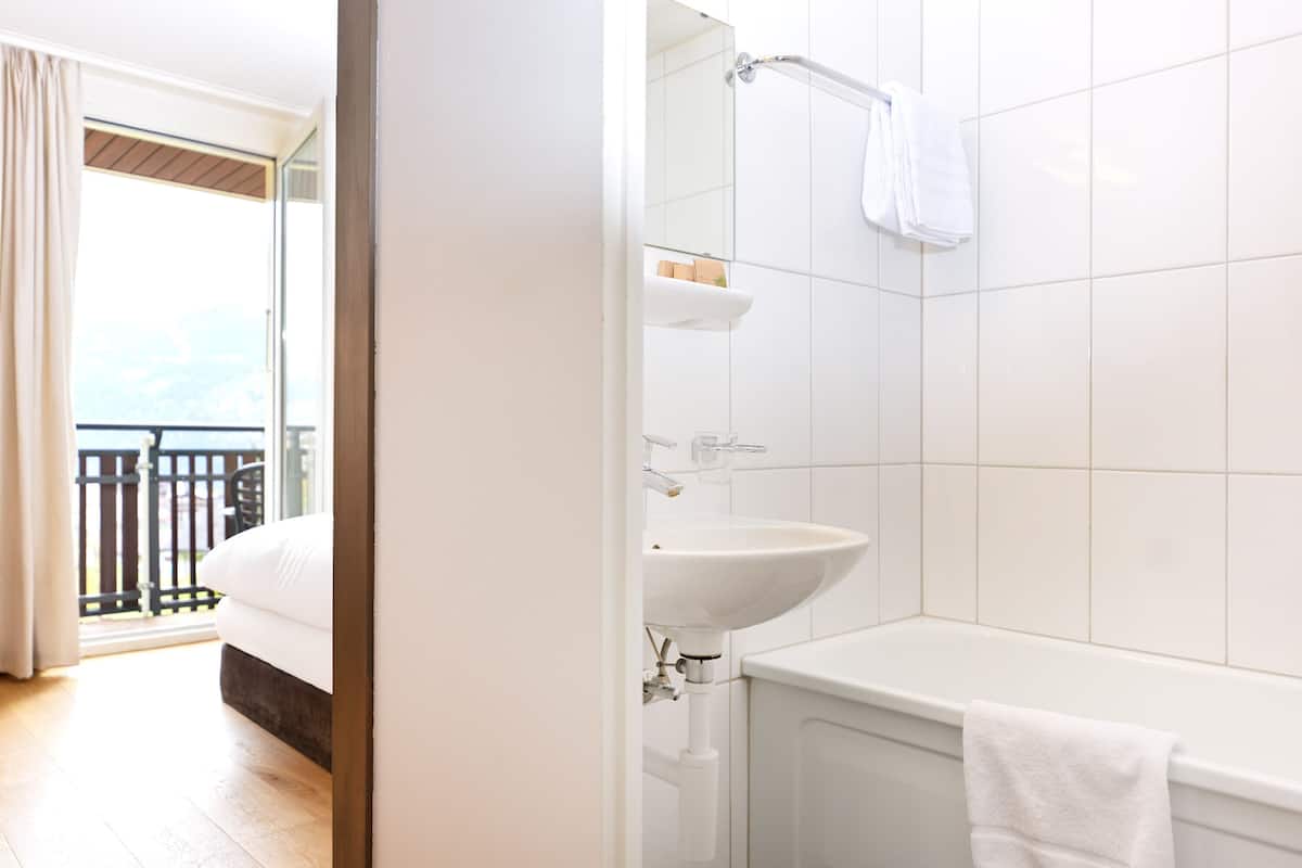 single room, balcony, mountain view (jungfrau) | bathroom | combined shower/bathtub, deep-soaking bathtub, hair dryer, bathrobes