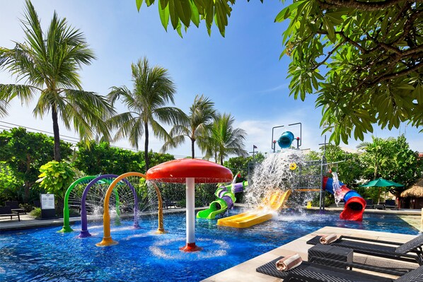 2 outdoor pools, open 8 AM to 9:00 PM, pool cabanas (surcharge)