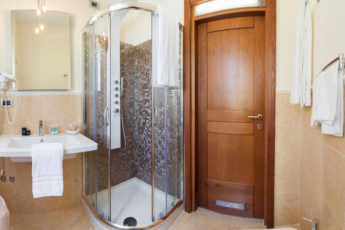 free toiletries, hair dryer, bidet, towels