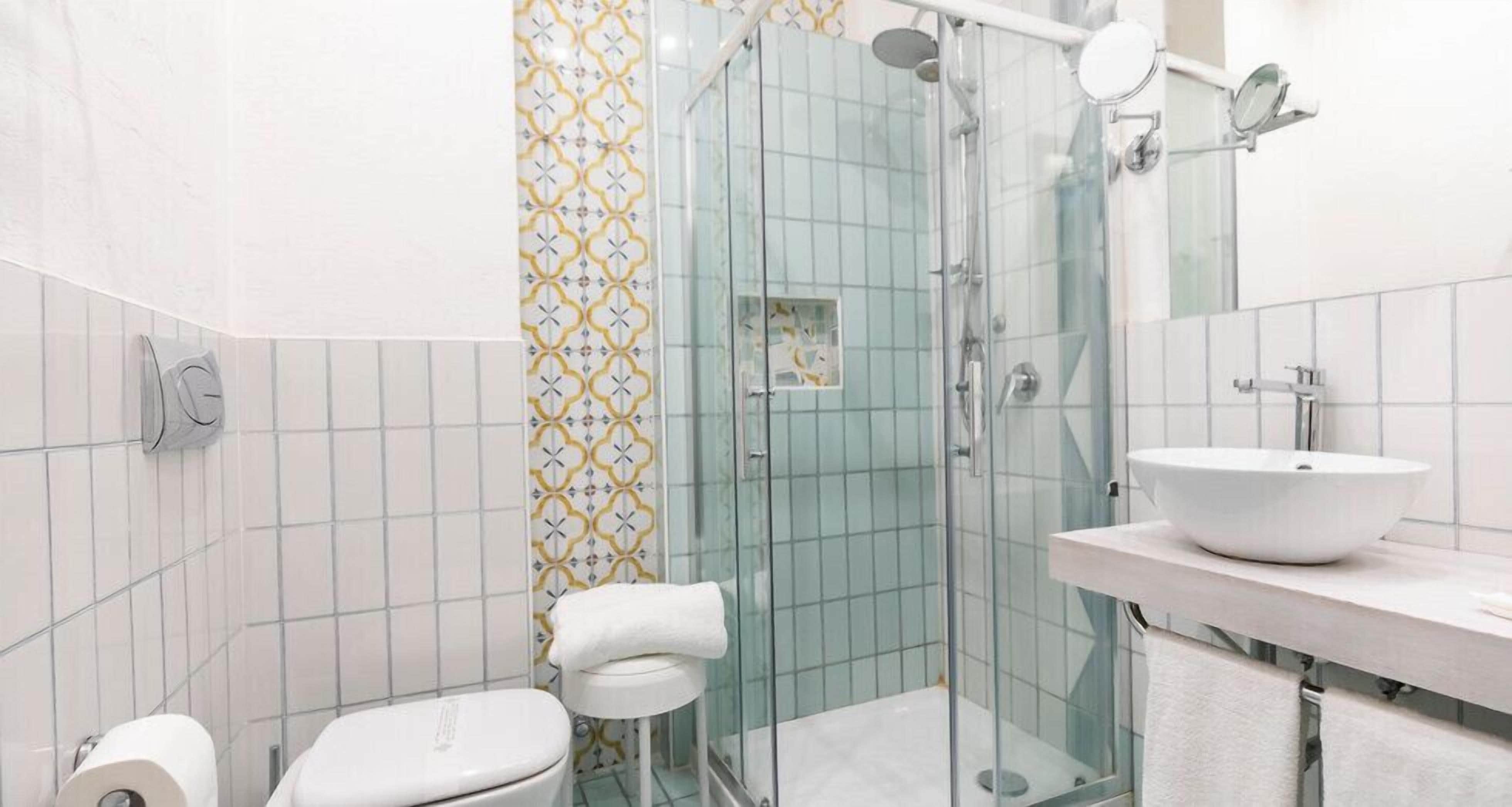 free toiletries, hair dryer, bidet, towels