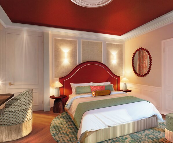 Familiekamer | Luxe beddengoed, een minibar, een kluis op de kamer, een bureau