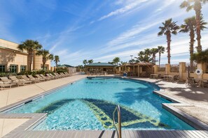 Outdoor pool, open 8:00 AM to 8:00 PM, pool cabanas (surcharge)