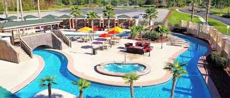 Outdoor pool, open 8:00 AM to 8:00 PM, cabanas (surcharge)