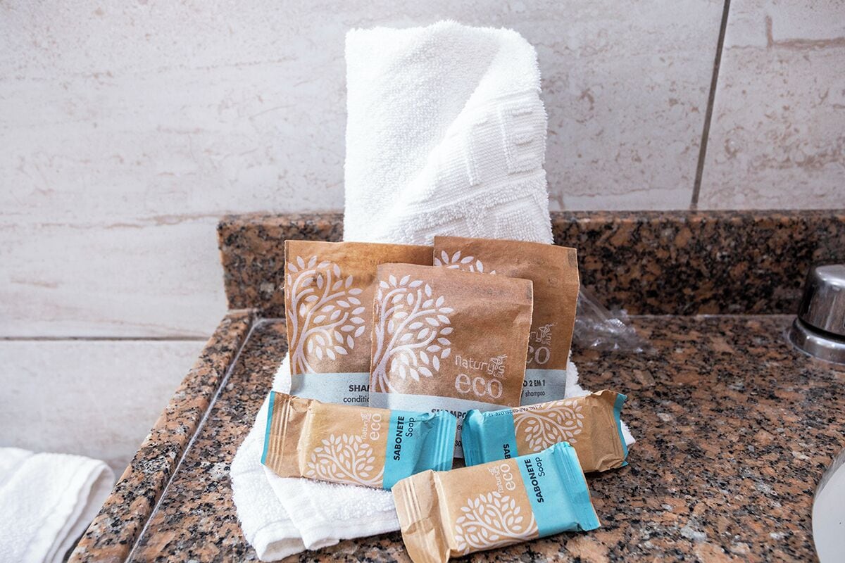 shower, eco-friendly toiletries, hair dryer, towels