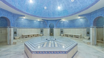 Sauna, steam room, Turkish bath, body wraps, facials