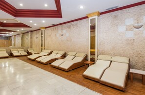 Sauna, steam room, Turkish bath, body wraps, facials