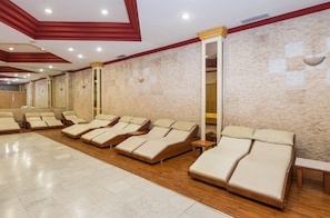 Sauna, steam room, Turkish bath, body wraps, facials