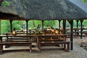 Lunch and dinner served, garden views