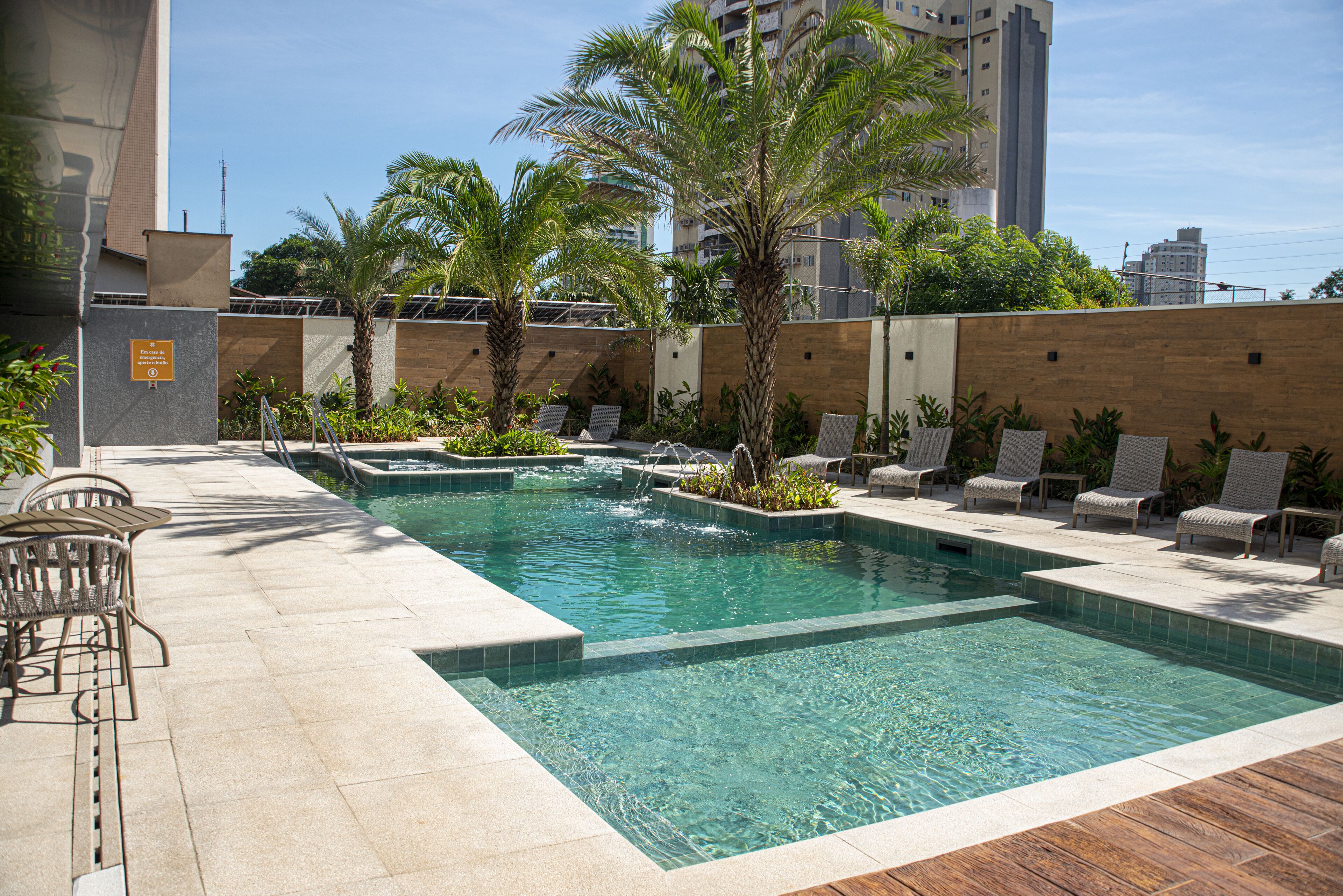 outdoor pool, open 10:00 am to 10:00 pm, pool umbrellas, pool loungers