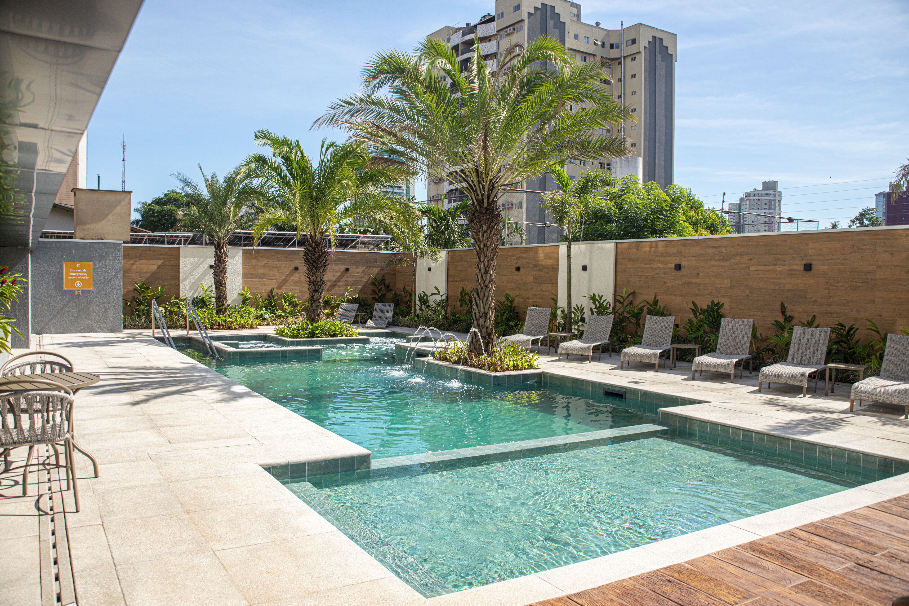 outdoor pool, open 10:00 am to 10:00 pm, pool umbrellas, pool loungers