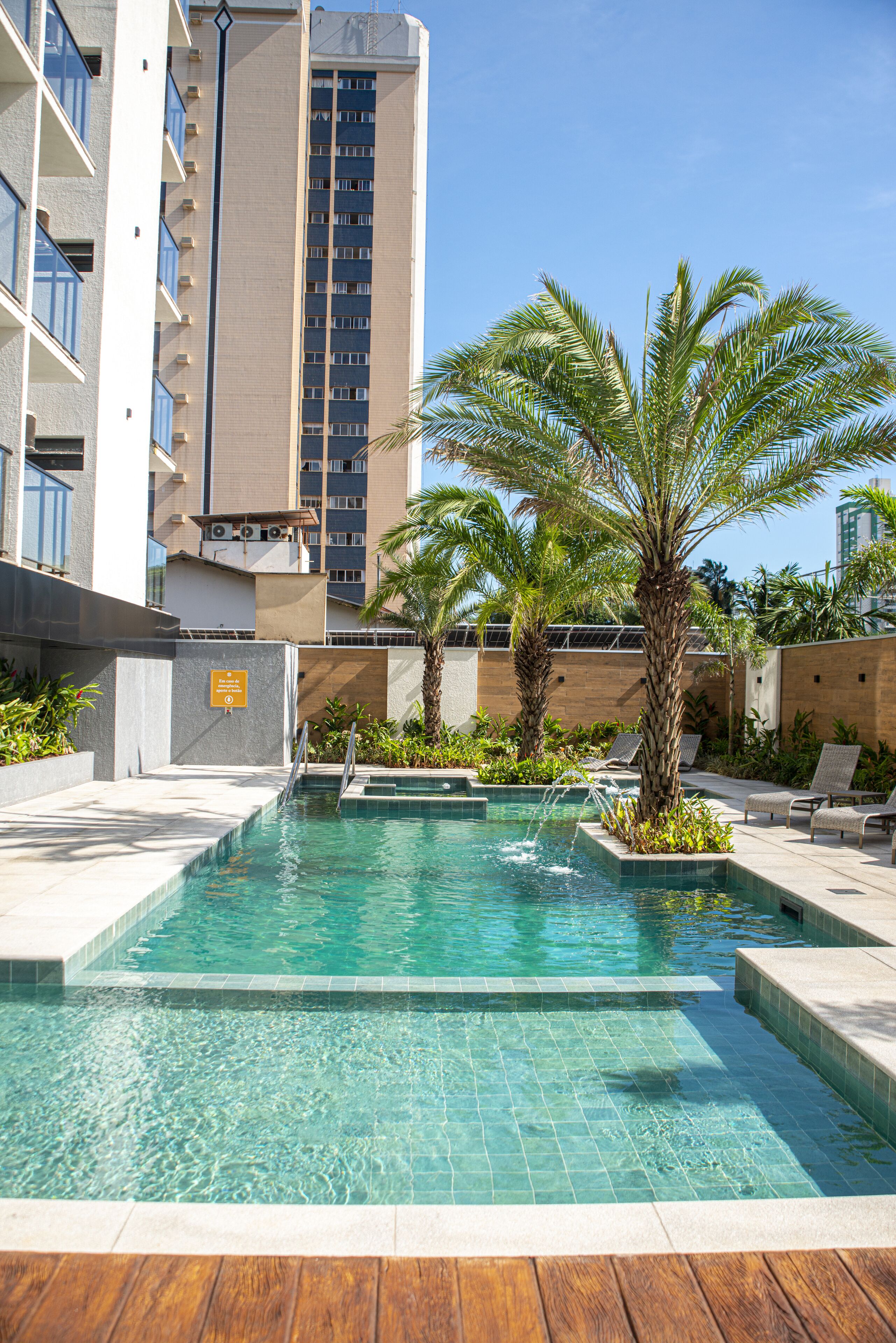 outdoor pool, open 10:00 am to 10:00 pm, pool umbrellas, pool loungers