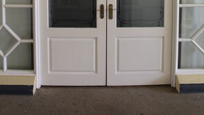 A double door with a frosted glass panel, labeled "Boardroom 3" above. - Swakopmund Hotel (Swakopmund)