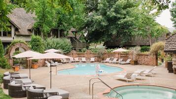 2 outdoor pools, open 7:00 AM to 11:00 PM, free cabanas, pool umbrellas