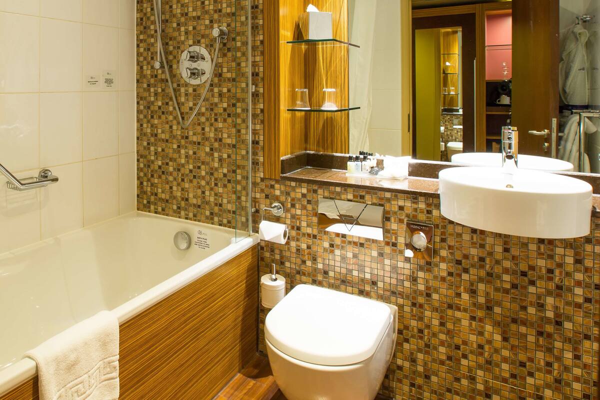 free toiletries, hair dryer, towels, soap