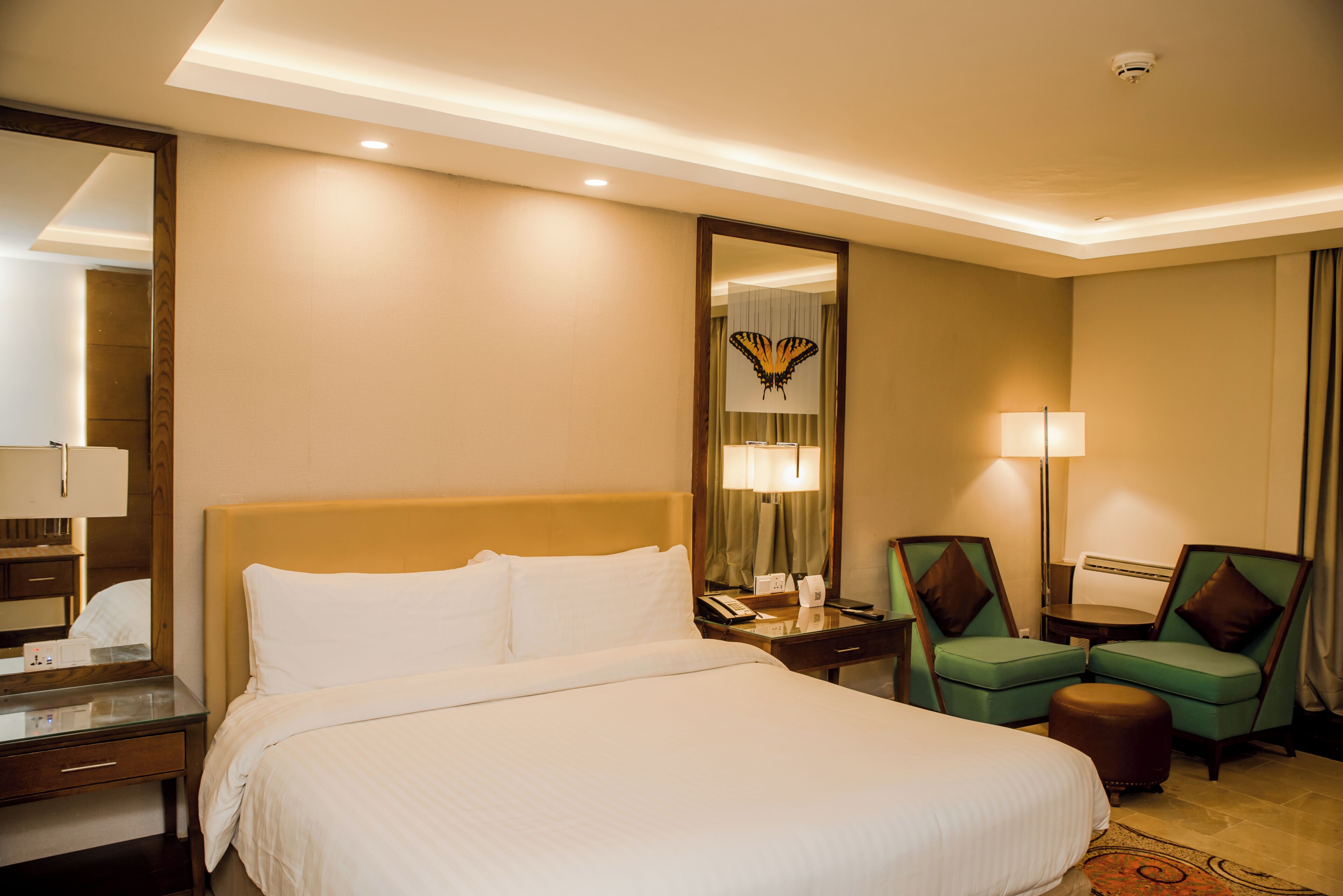 Habitación Deluxe | Minibar, caja de seguridad en la habitación y escritorio 