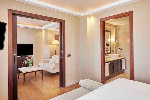 Minibar, coffres-forts dans les chambres, bureau, rideaux occultants