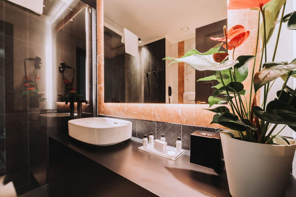 Gratis toalettartiklar, hårtork, bidé och handdukar