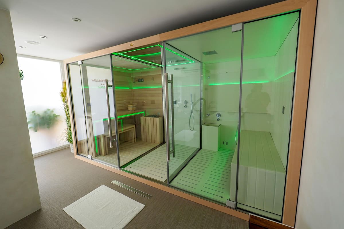 sauna, steam room, massages